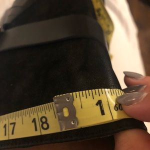 WIDE CALF BLACK LEATHER & SUEDE BOOTS